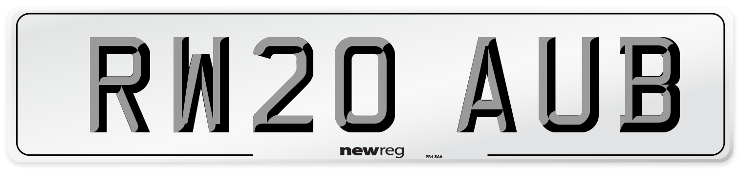 RW20 AUB Number Plate from New Reg